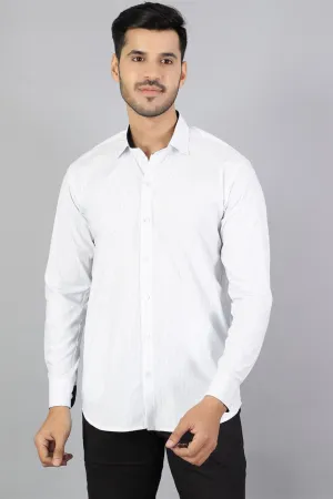 100% Premium Cotton White Stripe Shirt