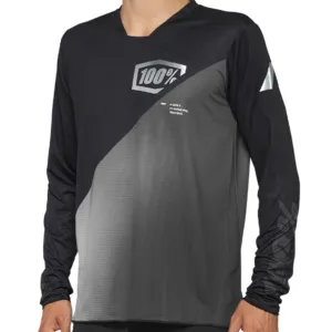 100% R-Core-X Long Sleeve 2022 Race Jersey - Black/Grey