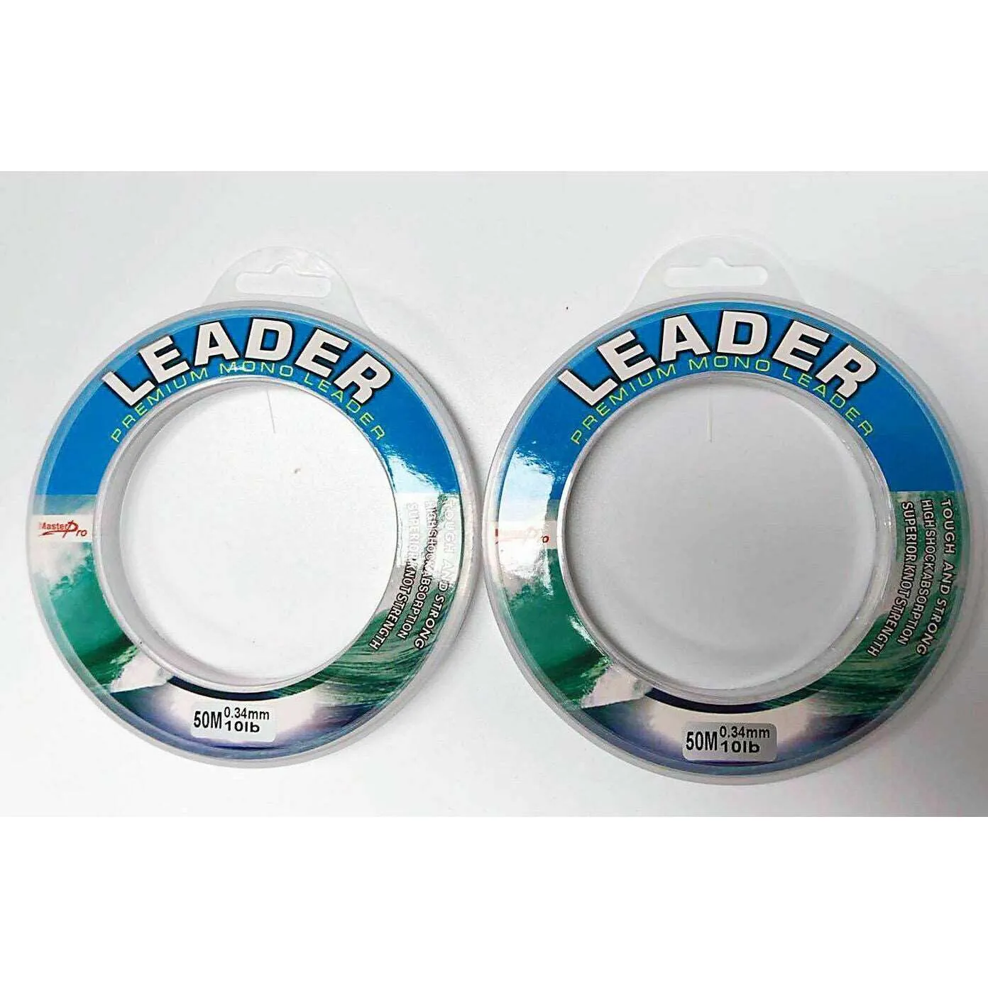 2 x Spools of 50m Various Sizes Premium Monofilament Leader Fishing Tackle