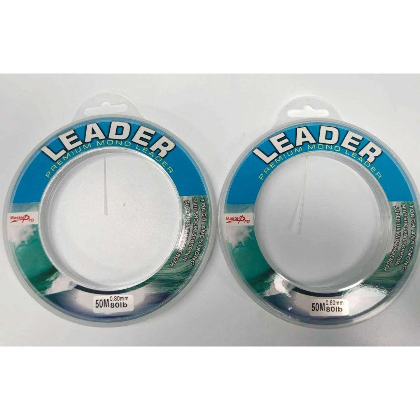 2 x Spools of 50m Various Sizes Premium Monofilament Leader Fishing Tackle