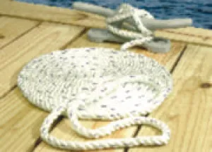 47591 Seachoice 5/8"X20' Dock Line White w/ Blue Tracer