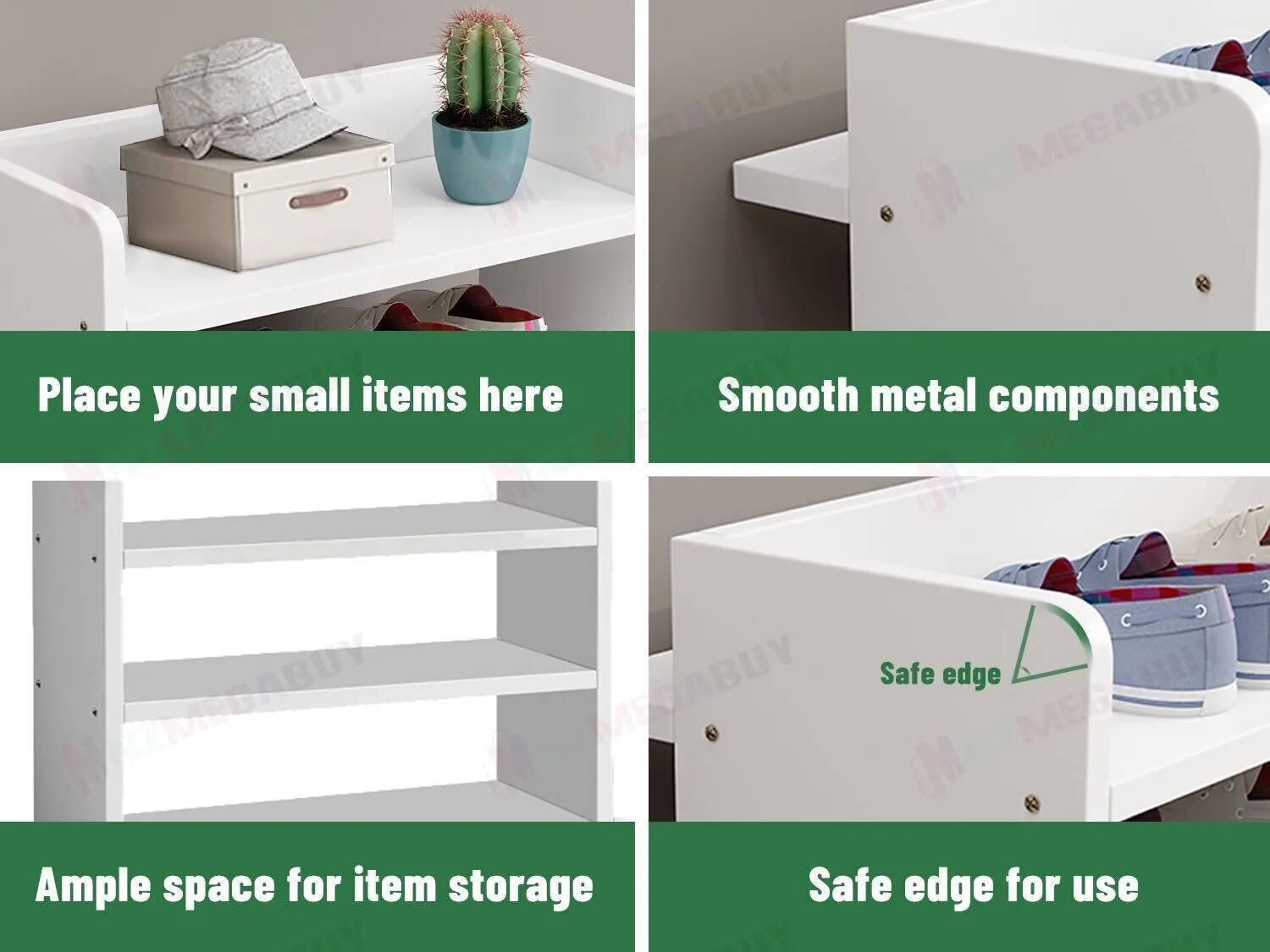 5 Tiers Wooden Shoe Rack Cabinet "White"