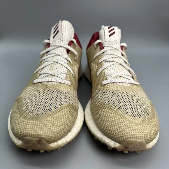 Adidas Crossknit DPR Mens 8.5 Spikeless Golf Shoes EF5746 Sneakers Red Tan Lace