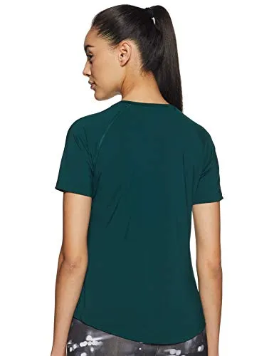 Amazon Brand - Symactive Women's Solid Slim Fit T-Shirt (AW19-SA-TS-01-C_Dark Green Medium)