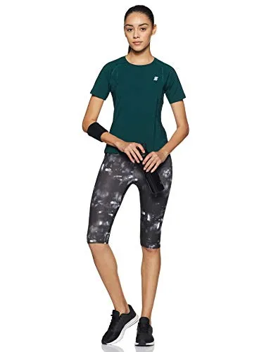 Amazon Brand - Symactive Women's Solid Slim Fit T-Shirt (AW19-SA-TS-01-C_Dark Green Medium)