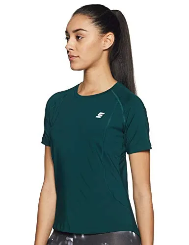 Amazon Brand - Symactive Women's Solid Slim Fit T-Shirt (AW19-SA-TS-01-C_Dark Green Medium)