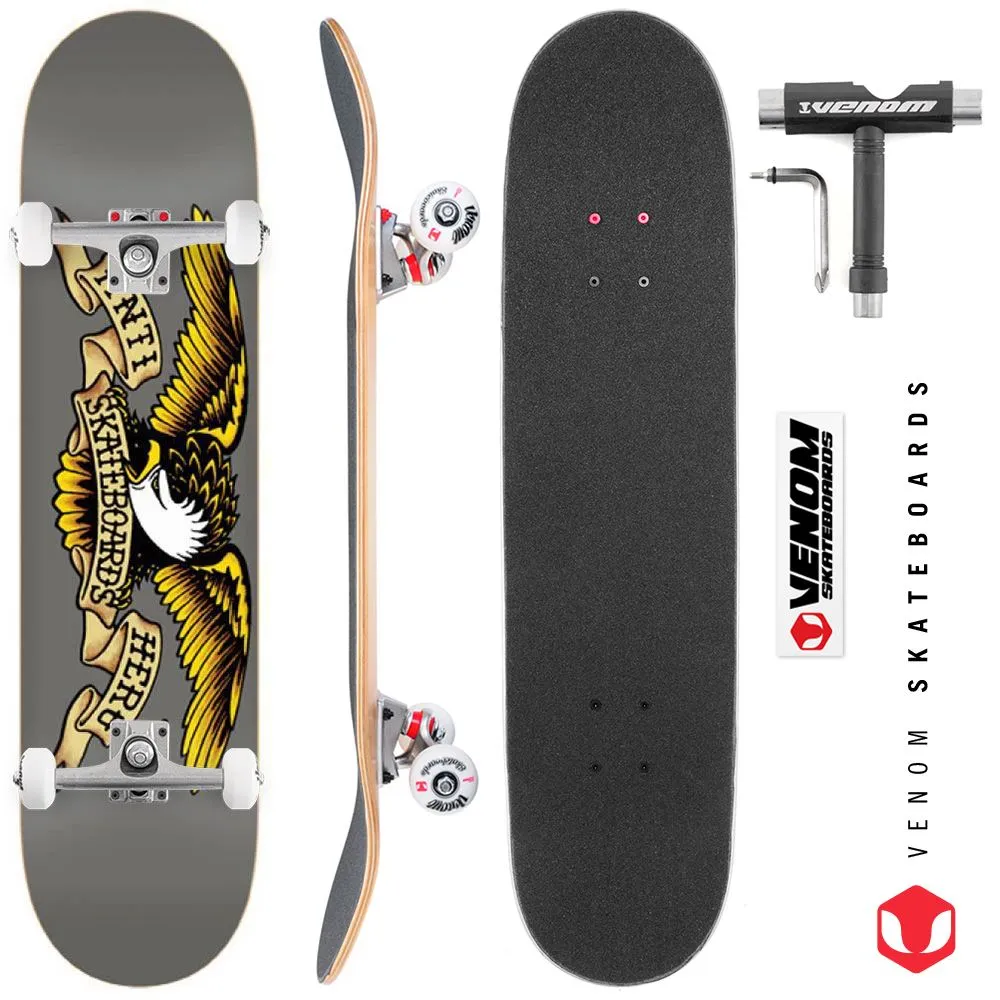 Anti Hero Classic Eagle Larger Custom Complete Skateboard - 8.25"