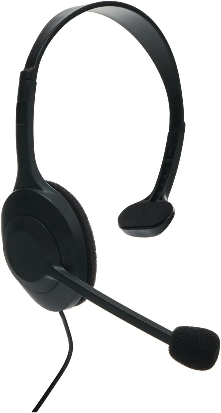 Audio-Technica ATH-101USB Single-Earpiece Anti-Microbial Headset, Black