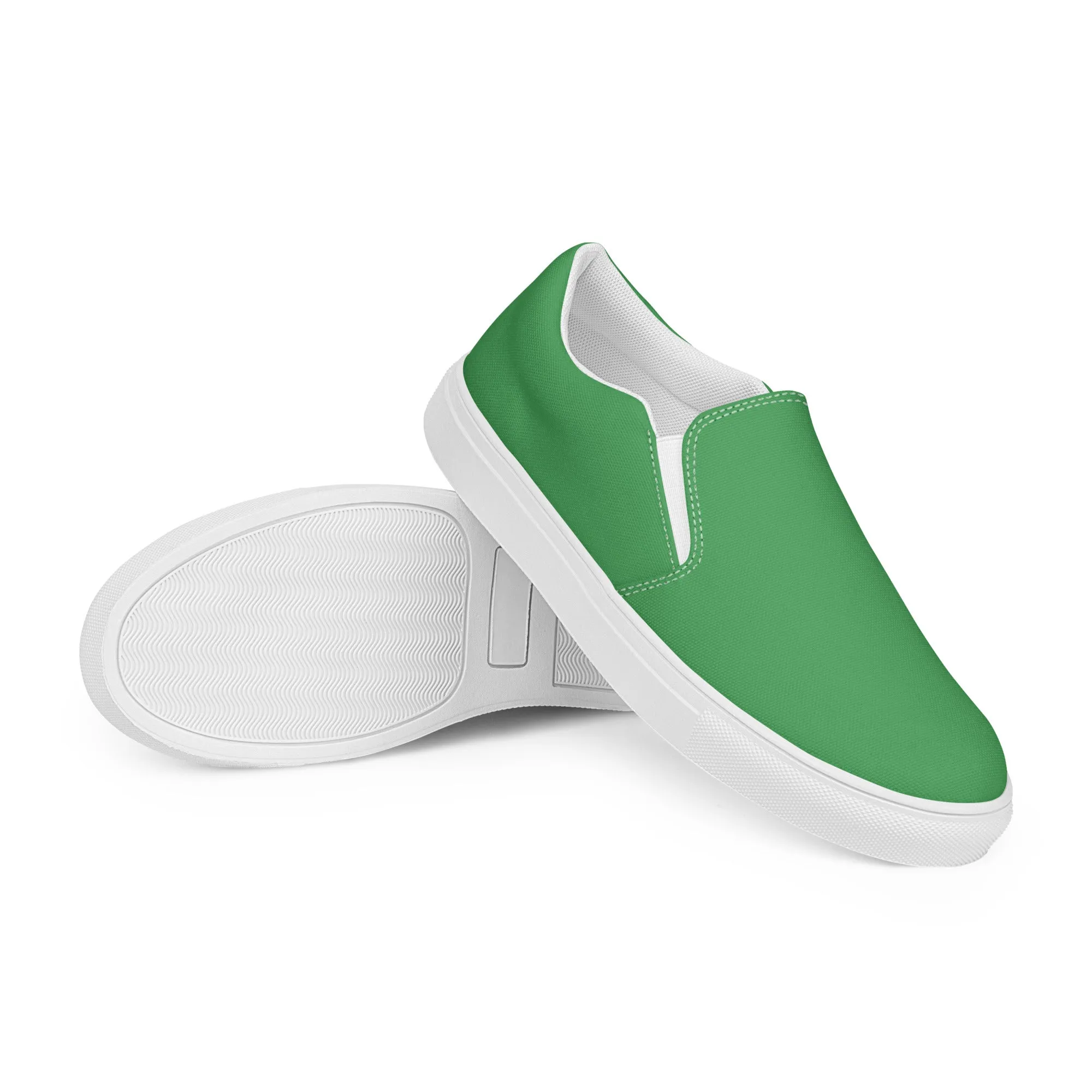 Basic Green - Sustainably Made Women's  Slip-On Canvas Shoes