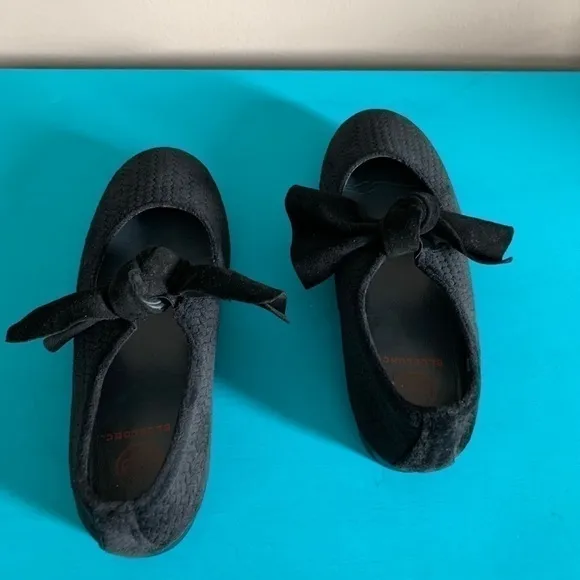 BluBlonc Black Velvet Ballet Flats Girls Shoes 2
