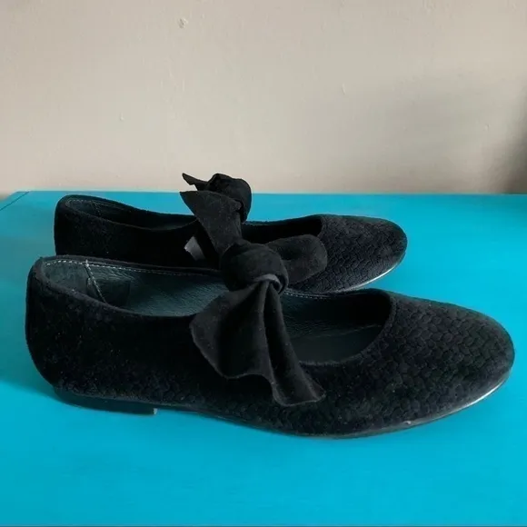 BluBlonc Black Velvet Ballet Flats Girls Shoes 2