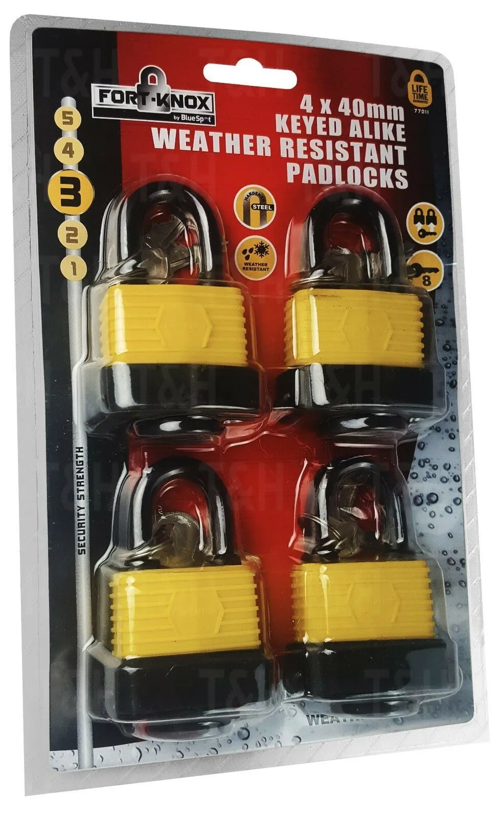 BLUESPOT 4 x 40MM WEATHER RESISTANT PADLOCKS