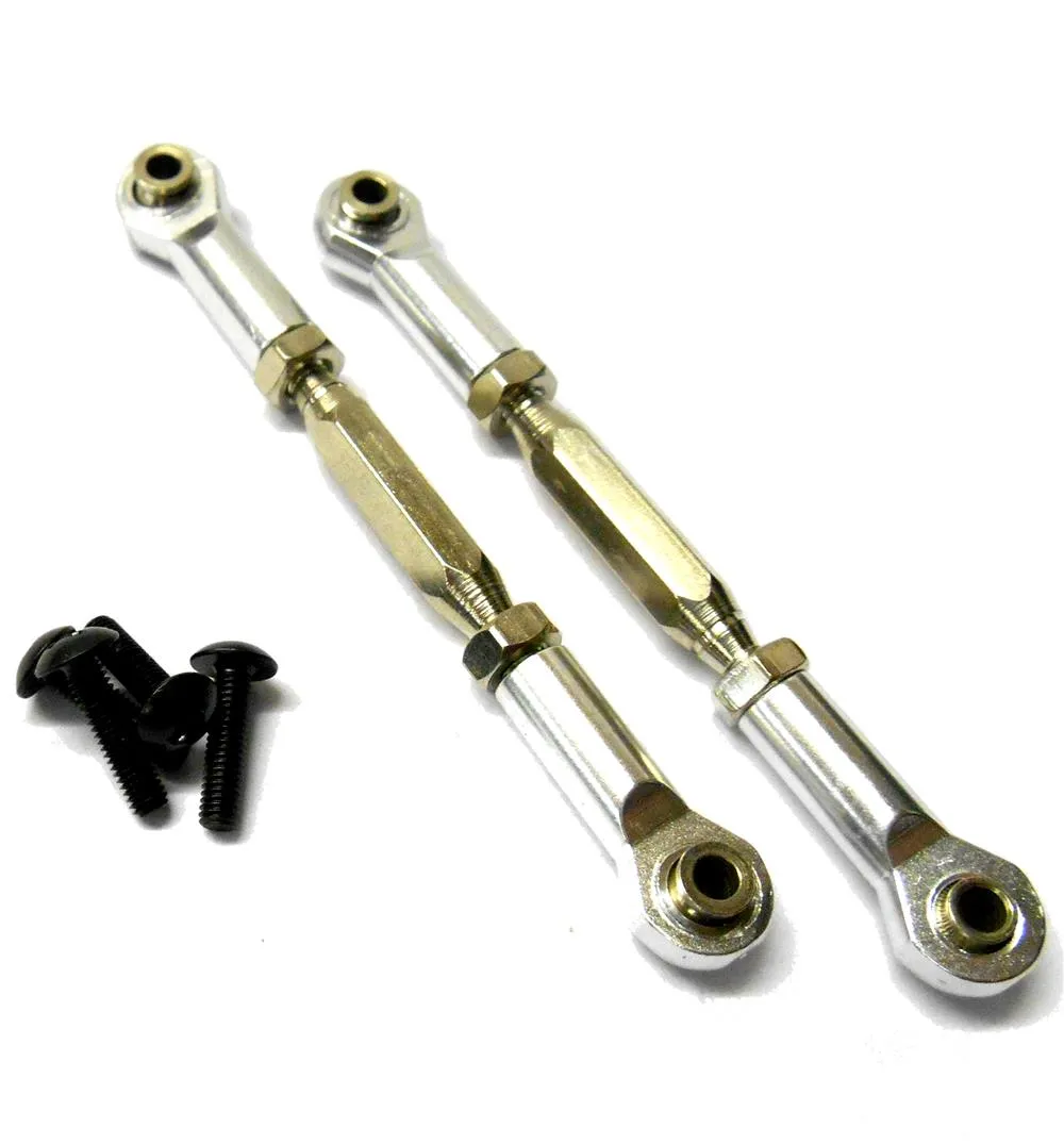 BMT0010S 1/10 Alloy Track Rods Pulling Pull Steering Arm Silver x 2 75mm - 85mm