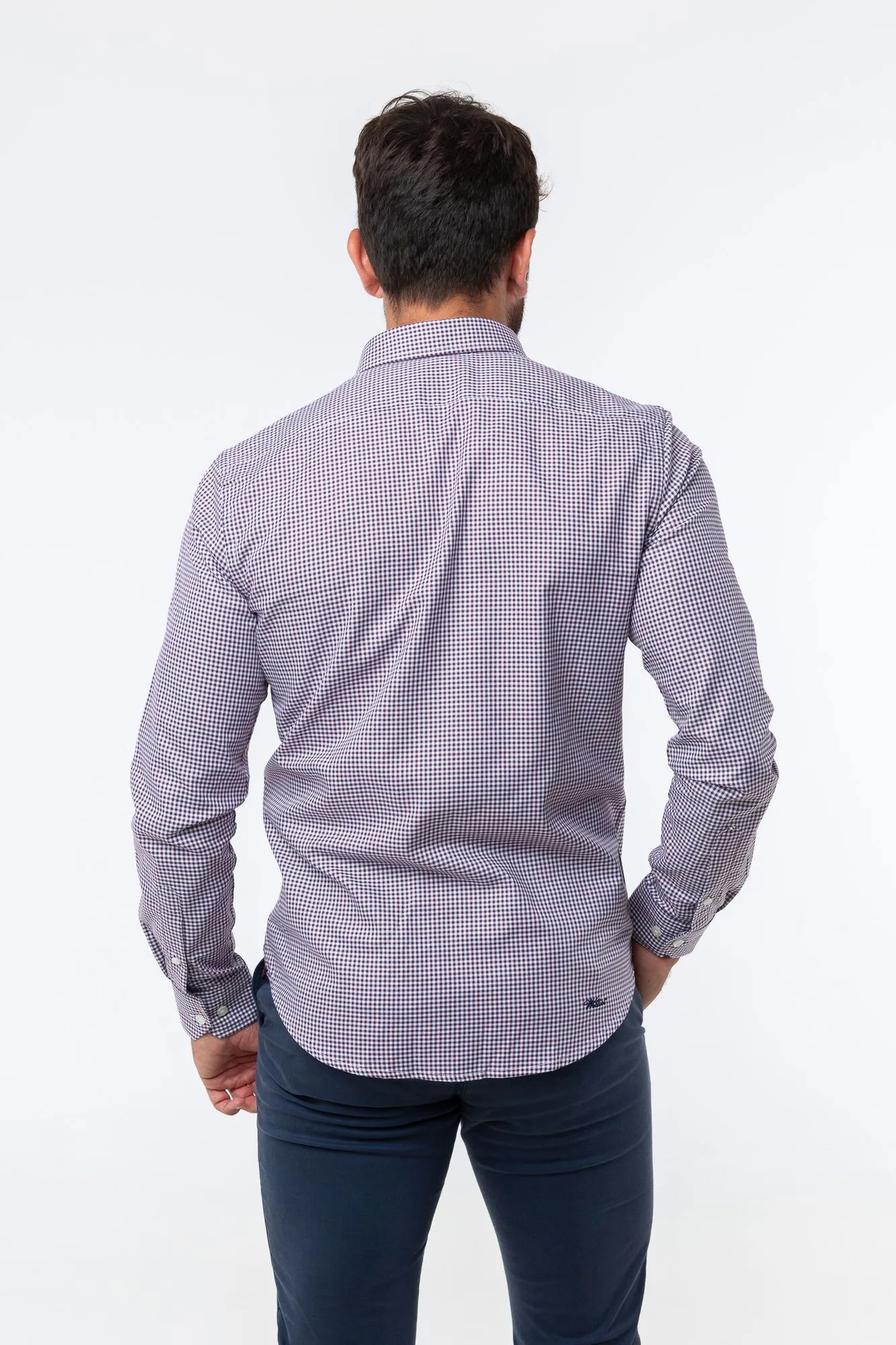 Camisa Vichy Oxford Burdeos
