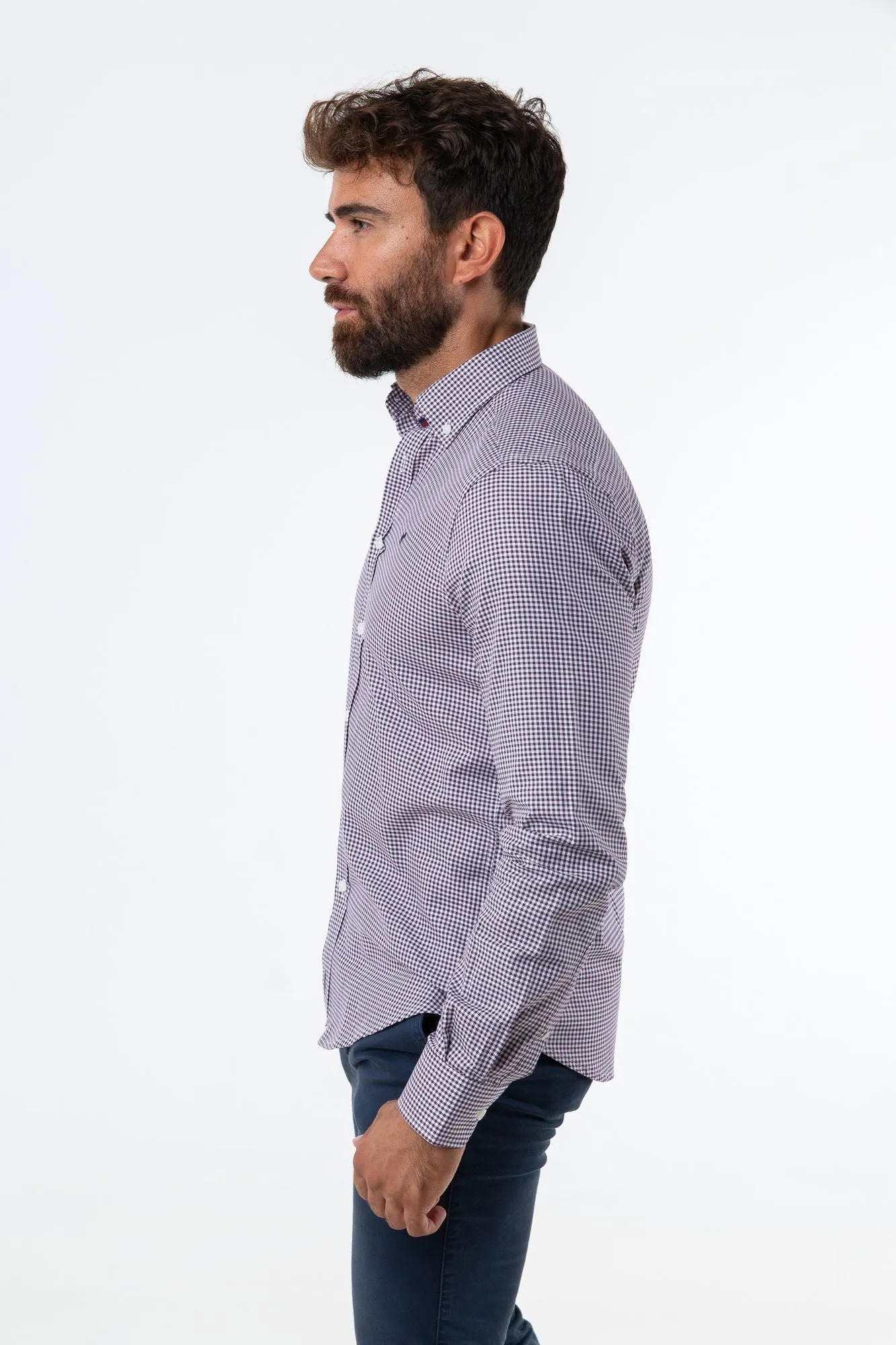 Camisa Vichy Oxford Burdeos