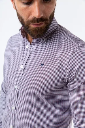 Camisa Vichy Oxford Burdeos