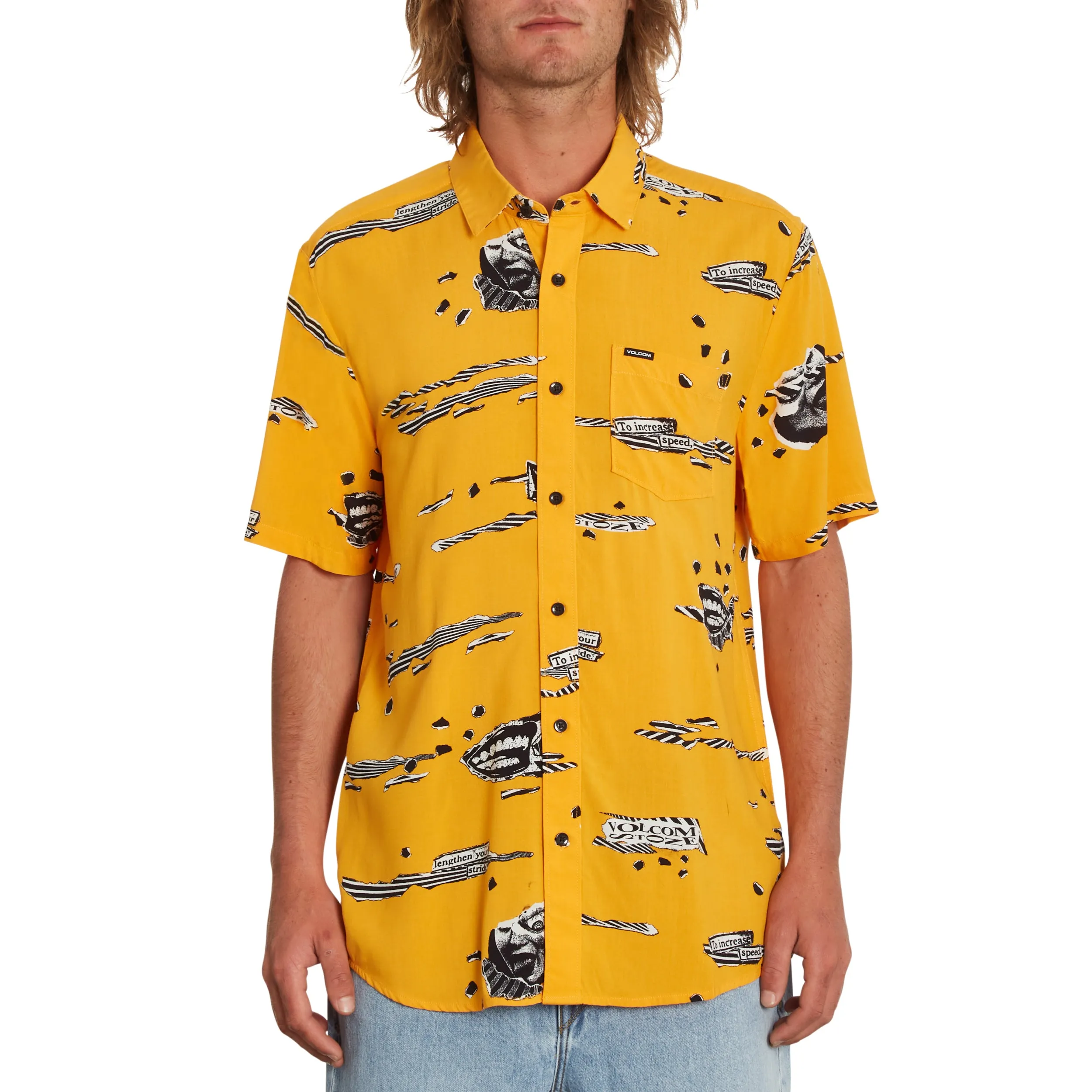 Camisa Volcom Skate Vitals Woven S/S Sunburst