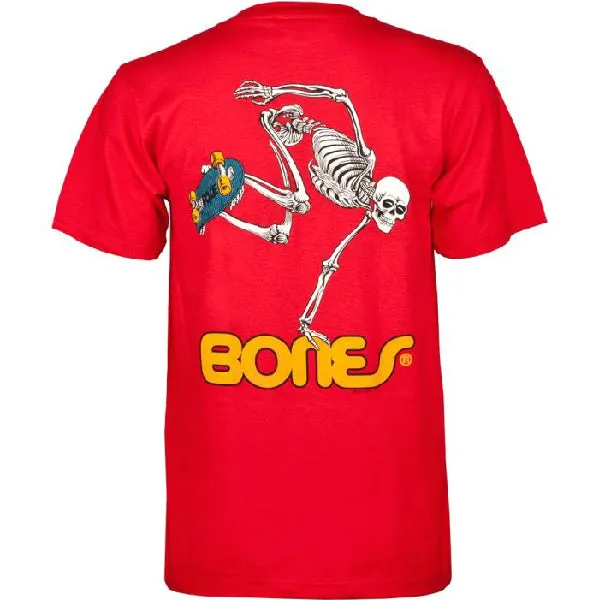 Camiseta Powell Skateboard Skeleton Red