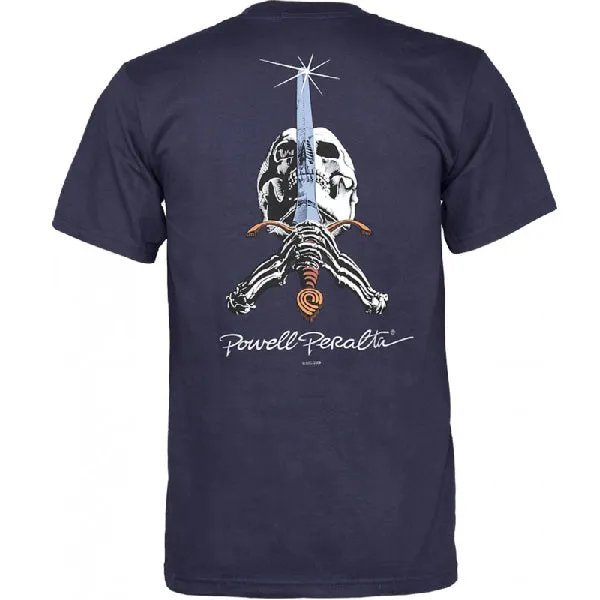 Camiseta Powell Skull and Sword Navy