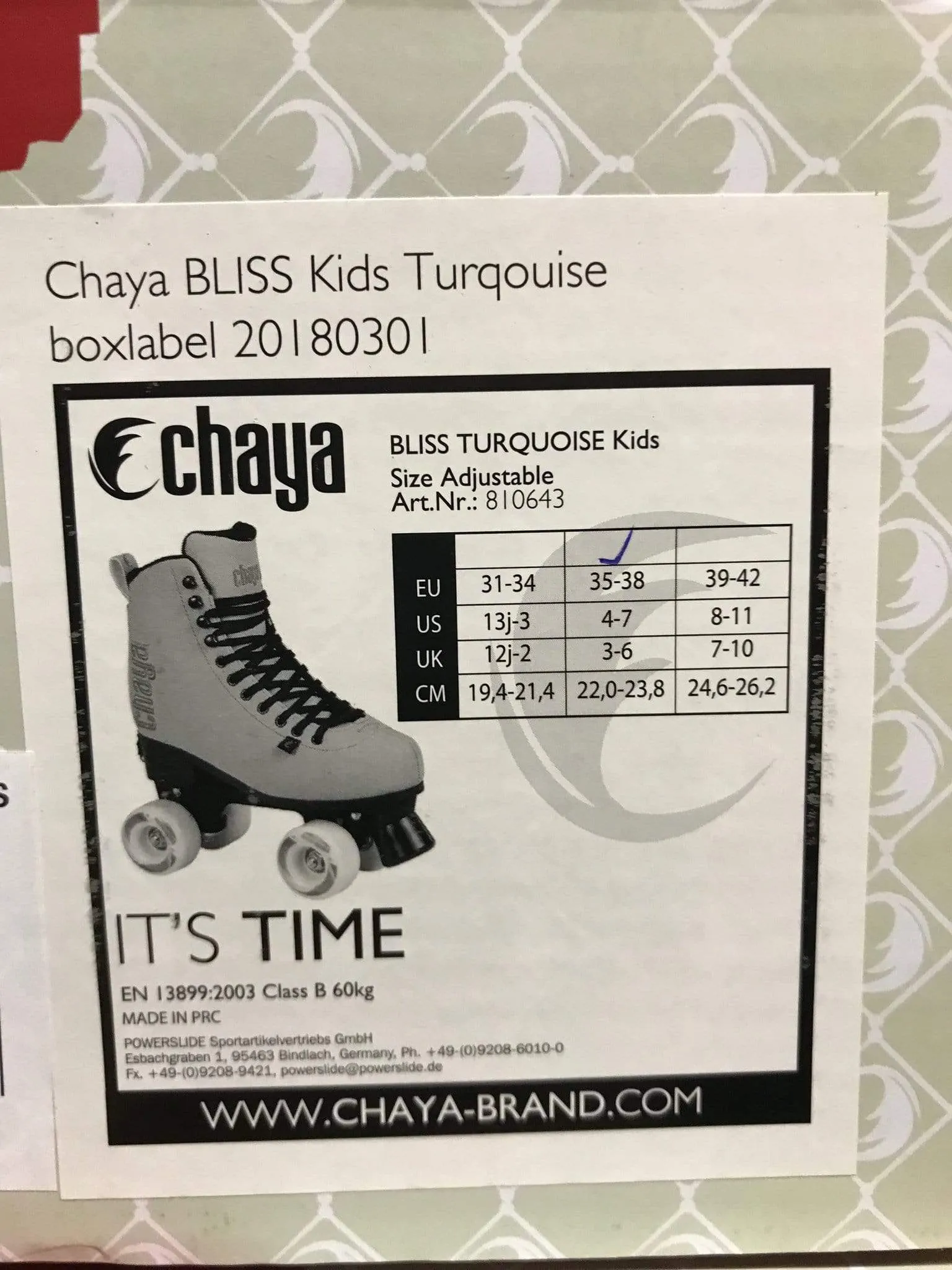 Chaya Bliss Adjustable Kids Skate : Turquoise : Adjustable Sizing