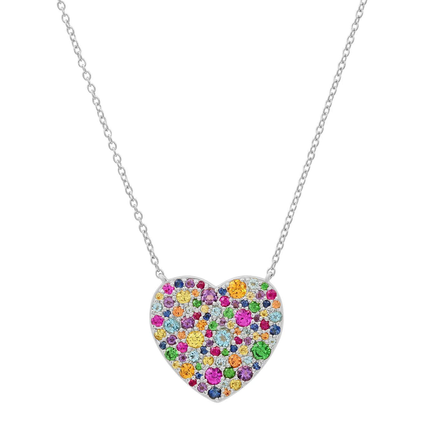 Classic Multi Colored Heart Necklace