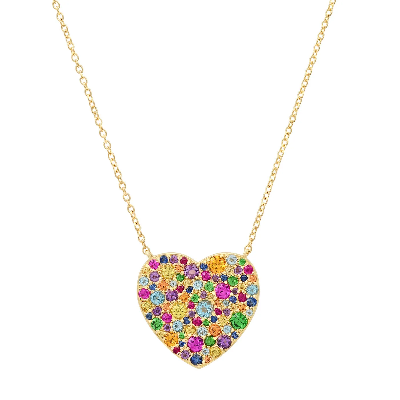 Classic Multi Colored Heart Necklace
