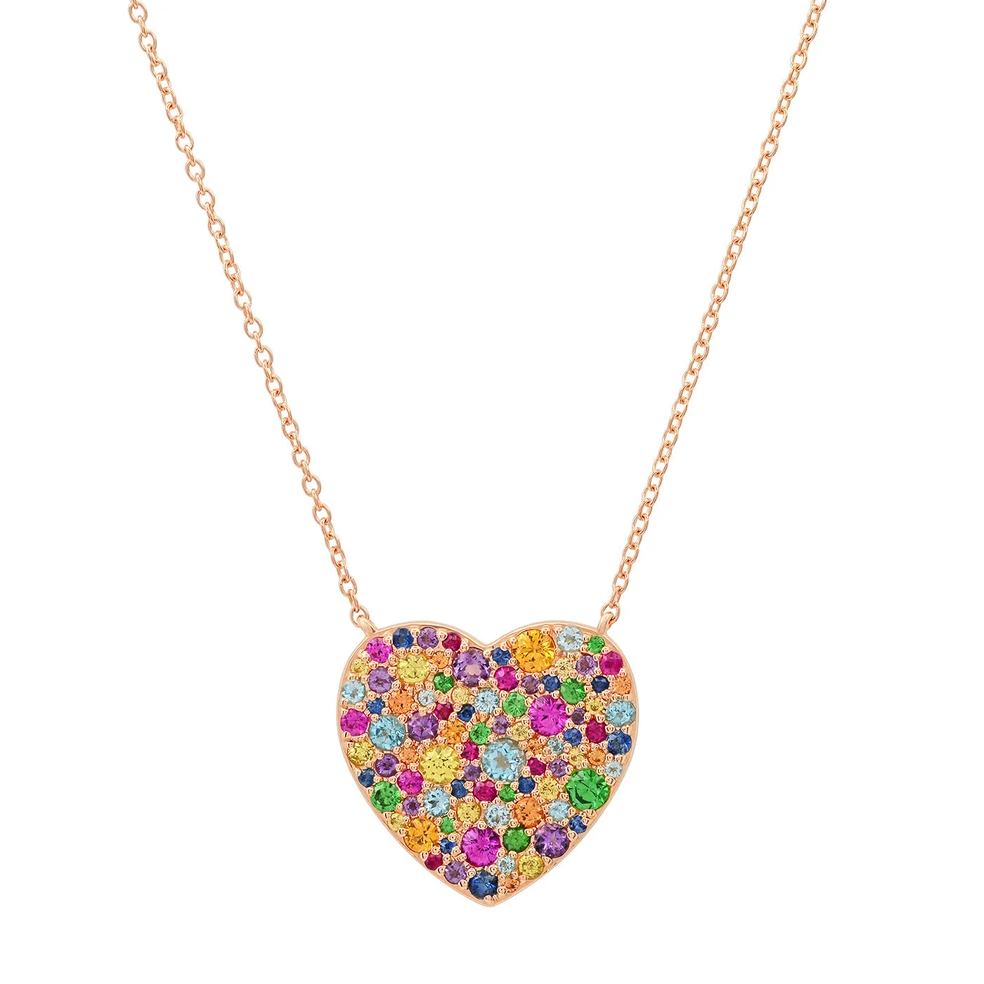 Classic Multi Colored Heart Necklace