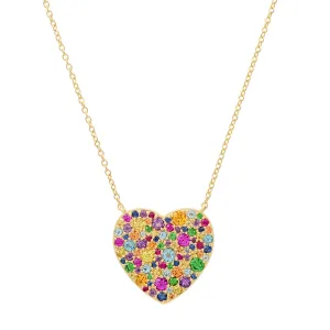 Classic Multi Colored Heart Necklace