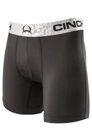CLMXY6002002-M-Black Men's Cinch Boxer Briefs 6"