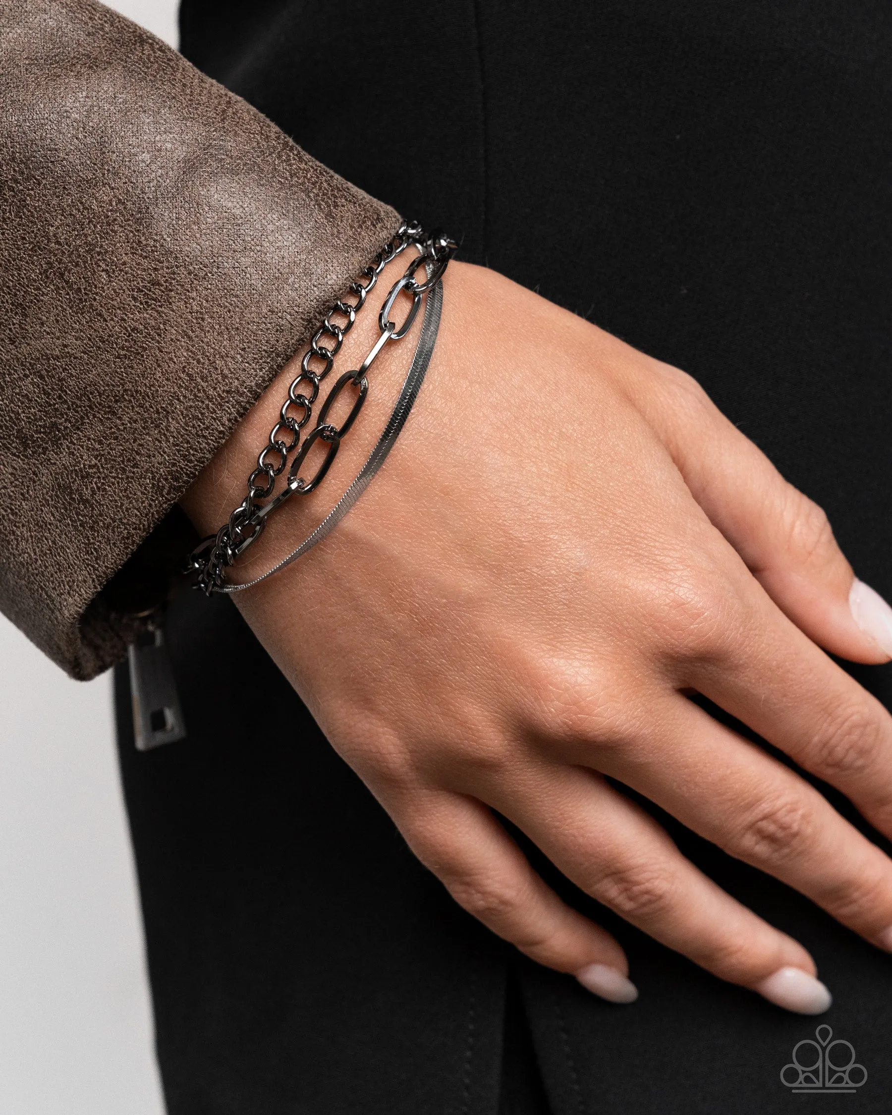 Complete Look - Mismatched Maverick Necklace & Mismatched Mechanic Bracelet - Multi - Mixed Metal Chain set - October 2024 Possible Pop-Up Shop Exclusive