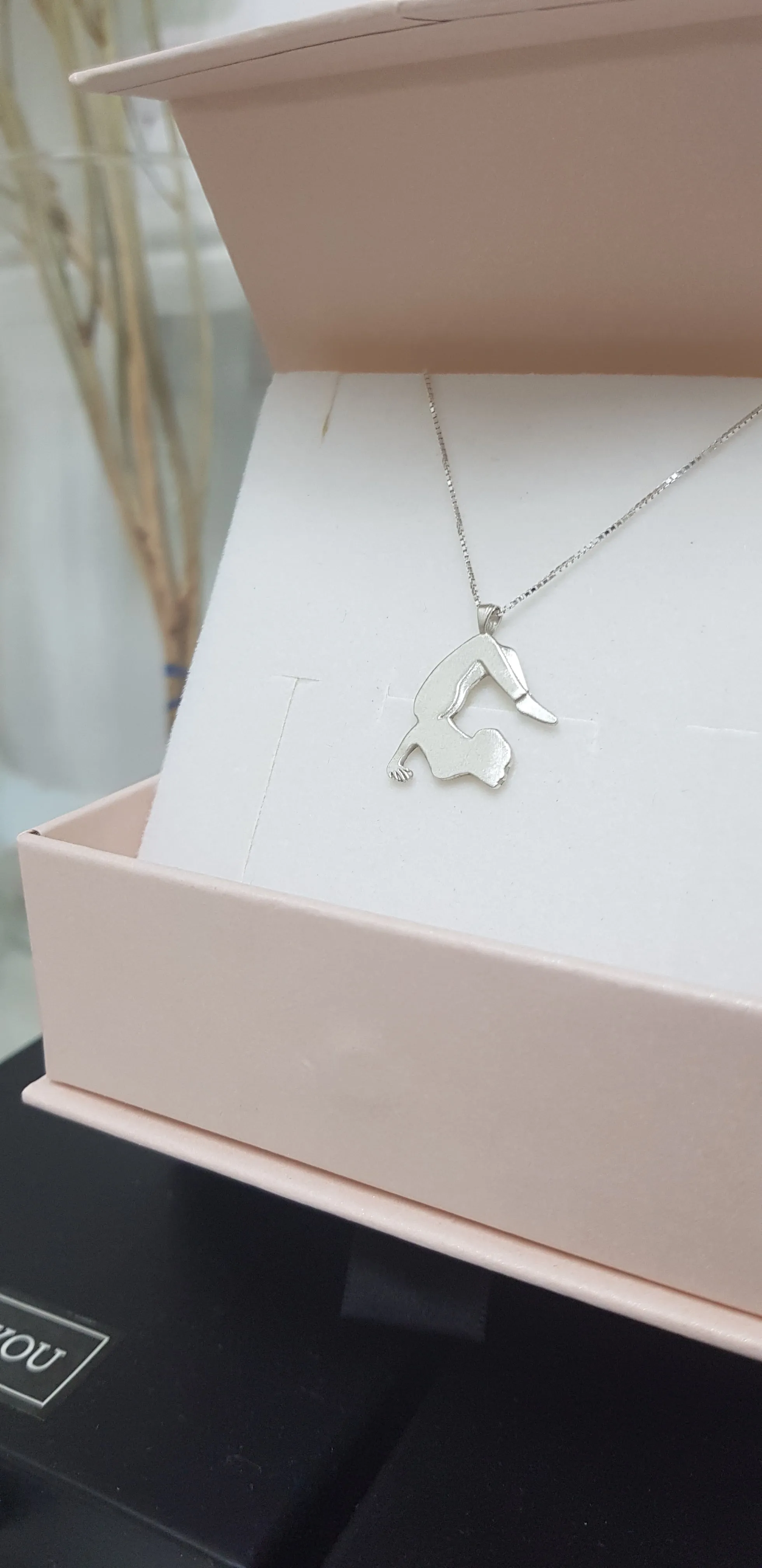 Custom Yoga Pendant Necklace (silver)
