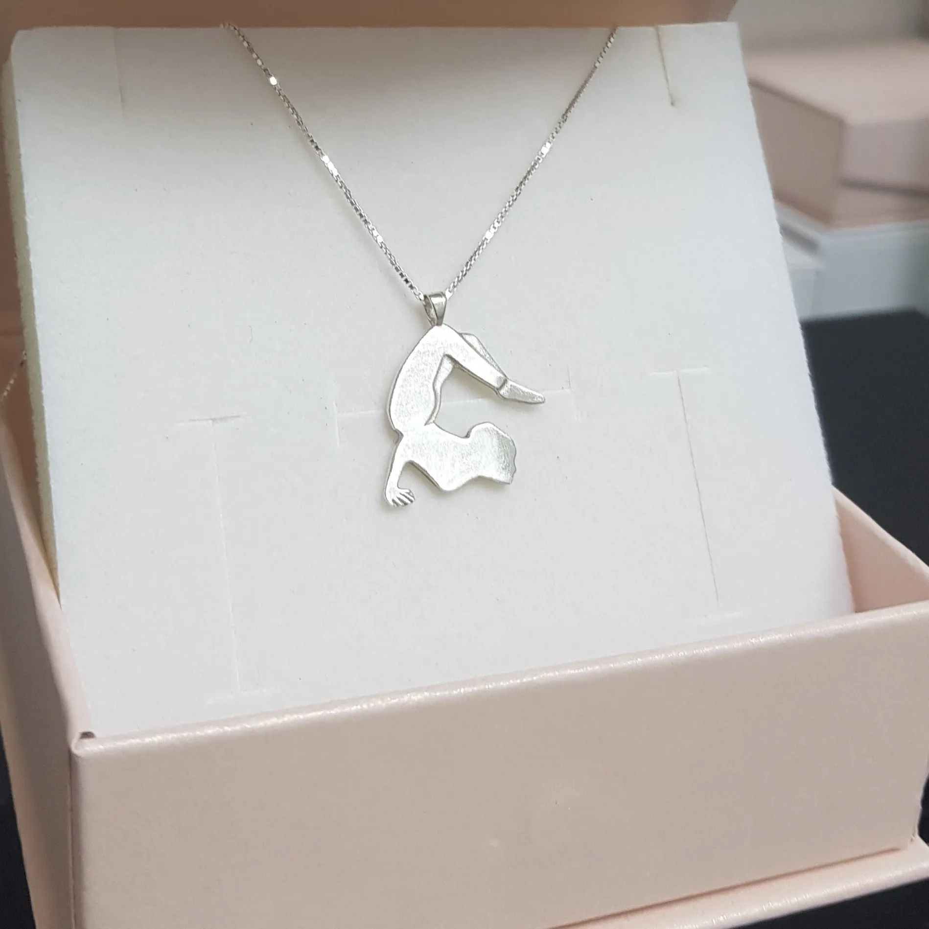 Custom Yoga Pendant Necklace (silver)