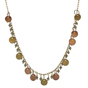Disc & Raw Diamond Dangle Necklace