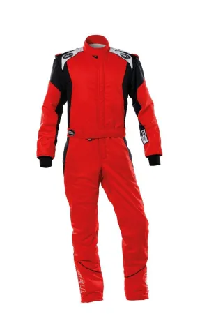 Driving Suit - PRO-TX Series - 1-Piece - SFI 3.2A/5 - Multi-Layer - Fire Retardant Fabric - Red / Black - Medium - Each