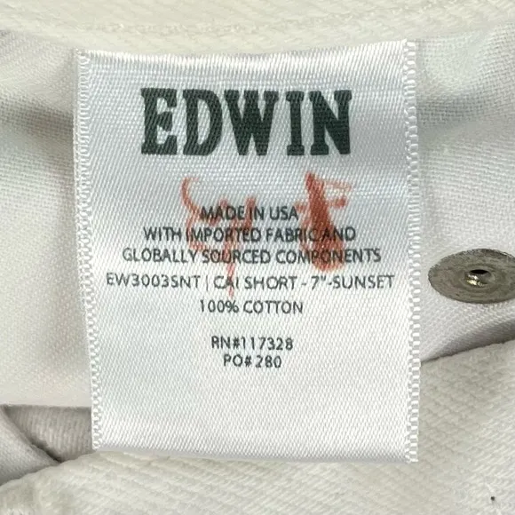 Edwin Cai Tie Dye Denim High Rise White Bermuda Womens Size 27 - NWT‎
