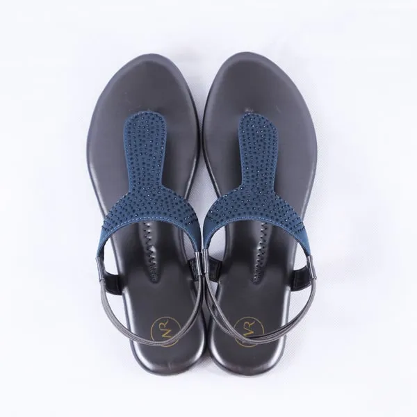 Elysia Grey Flat Sandals for Women with Ankle Straps