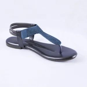 Elysia Grey Flat Sandals for Women with Ankle Straps