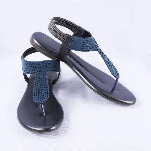 Elysia Grey Flat Sandals for Women with Ankle Straps