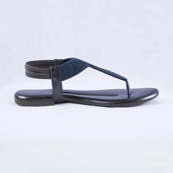 Elysia Grey Flat Sandals for Women with Ankle Straps