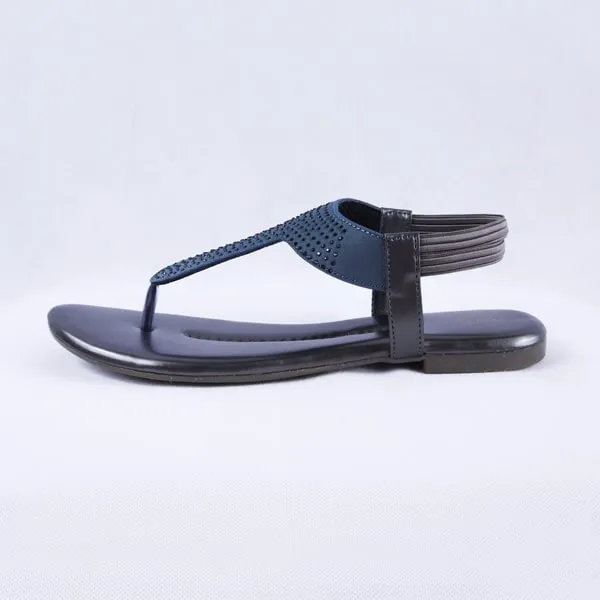 Elysia Grey Flat Sandals for Women with Ankle Straps