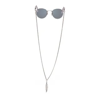 Feather Drop Silver Mask Chain