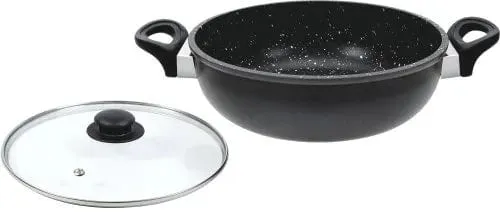 Fig Non Stick 28cm Wok With Glass Lid FIGW28