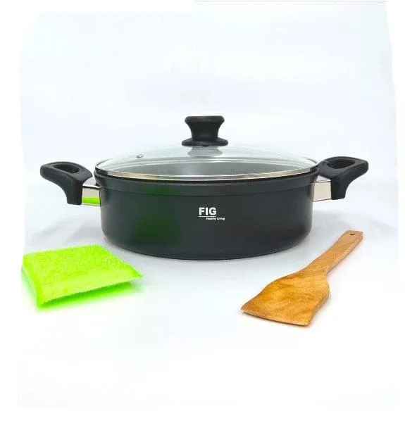 FIG Non-Stick Multipurpose Pan 28cm With Glass Lid