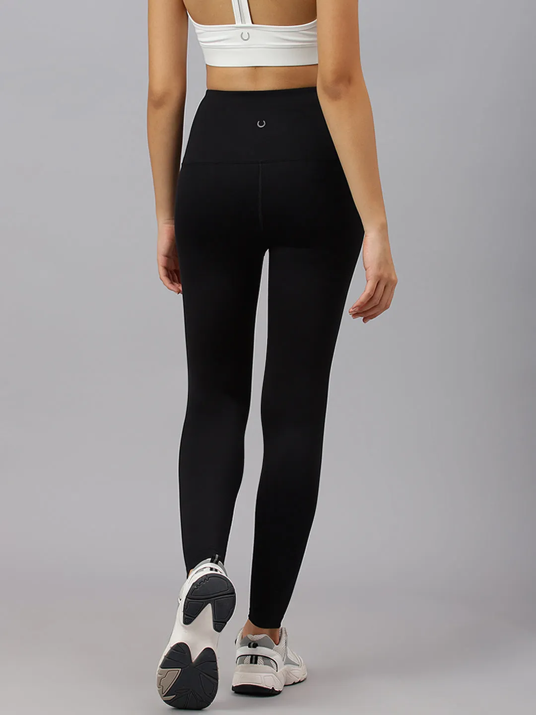 Fitkin Women's Black Front Hooks Tummy Shaper Tights