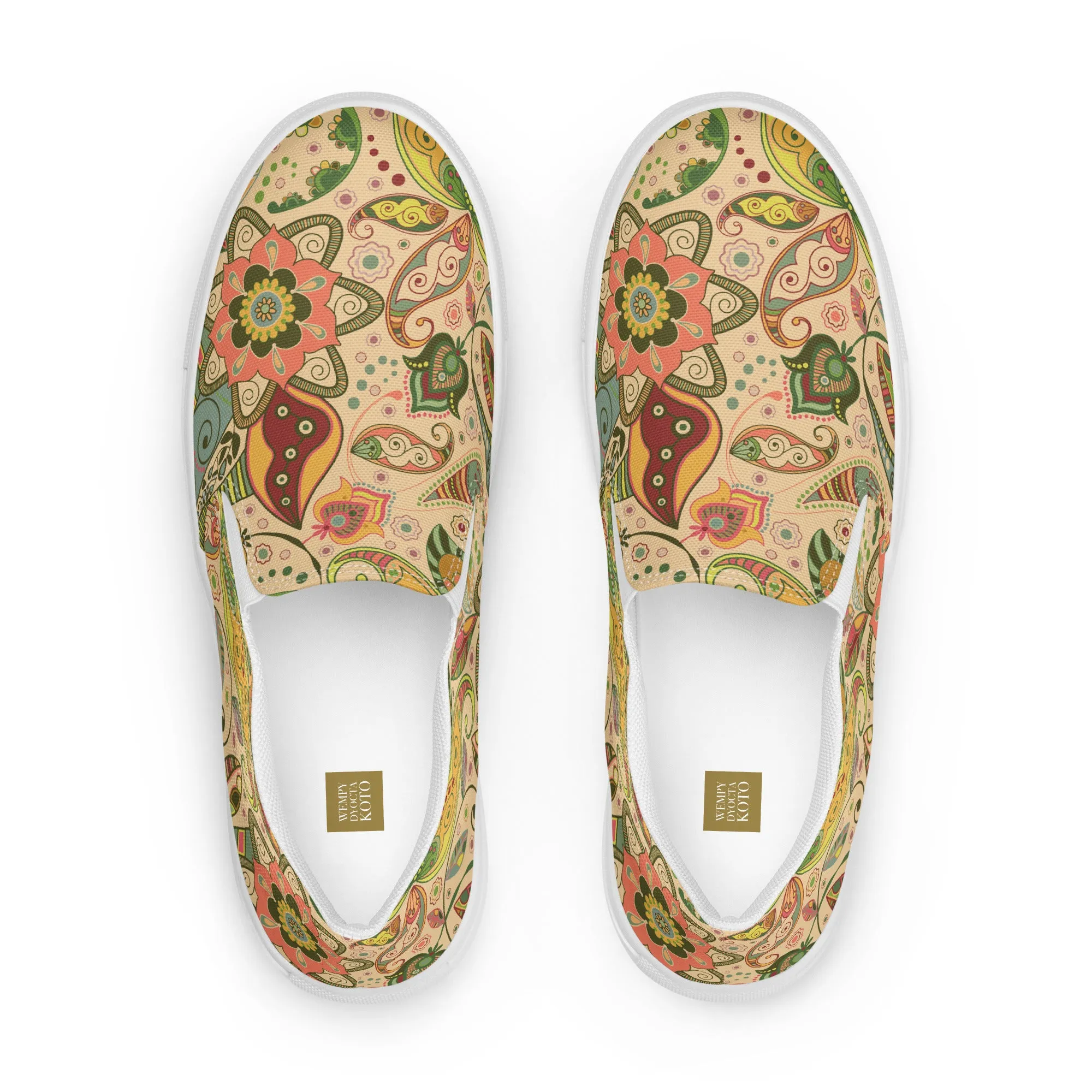 Floral tribe - Women’s slip-on canvas shoes