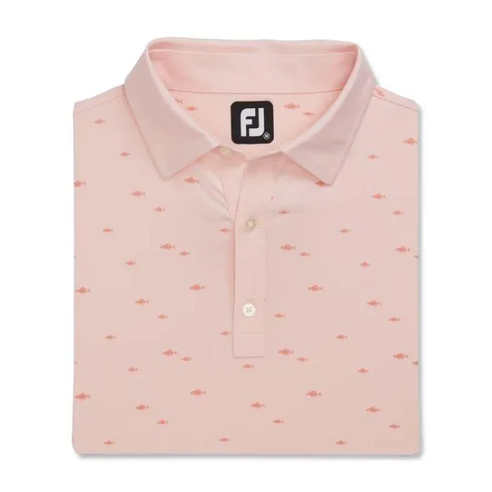 FootJoy School of Fish Print Lisle Self Collar XXL Quartz Pink (29611)