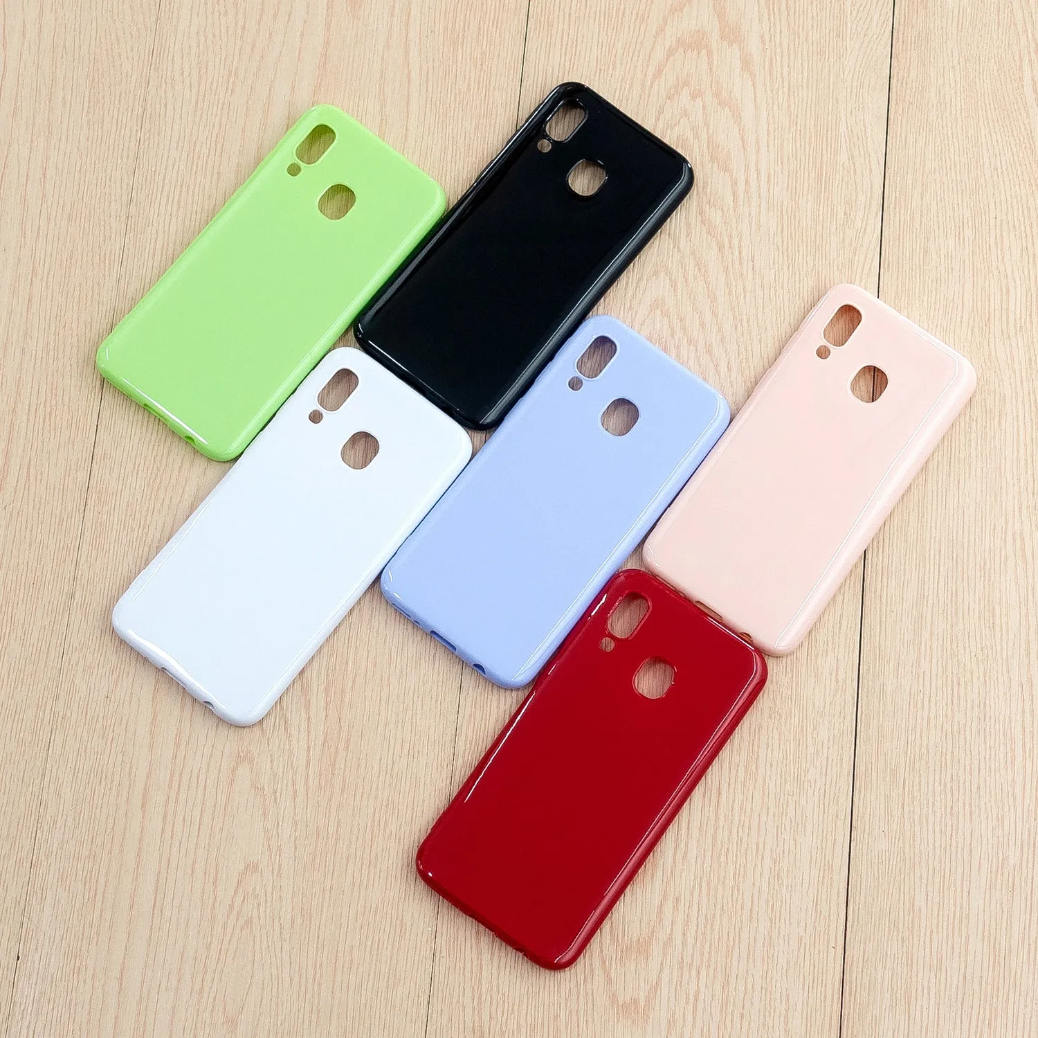 For Samsung A20E/A40/A70 Cellphone Cover Soft TPU Phone Case Simple Profile Scratch Resistant Full Body Protection Shell Rose red