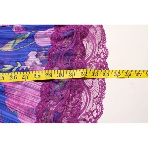 Free People Women's Ultra Violet Combo Spring Fling Lace Trim Mini Dress Sz S