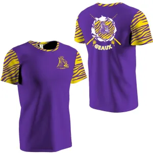 GEAUX Short Sleeve Purple Tiger Performance Dri-Fit (SS09)