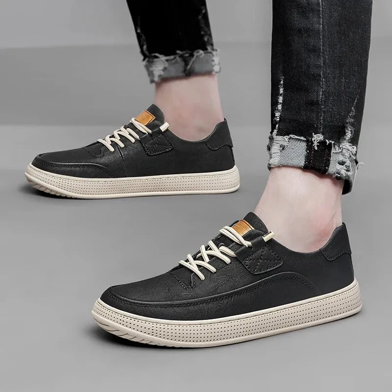 Genuine Leather Glide Sneakers
